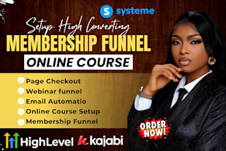 design systeme io membership funnel online course checkout and webinar funnel