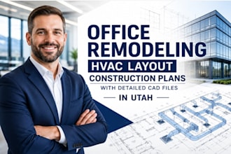 design utah office remodeling hvac construction plans with detailed cad files
