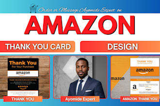 make your amazon  thank you card, insert and design your amazon custom product
