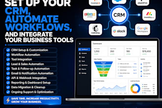 setup your CRM, automate workflows, and integrate your business tools