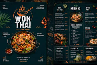 design professional restaurant menu, food menu, cafe menu and brochure