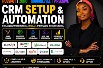 hubspot crm zoho notion slack gohighlevel jobber zapier pipedrive monday