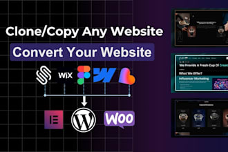 copy clone lovable, figma, webflow, squarespace, wix to wordpress website