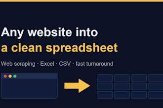 scrape any website into a clean excel or CSV file