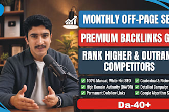 do monthly off page SEO with manual white hat backlinks