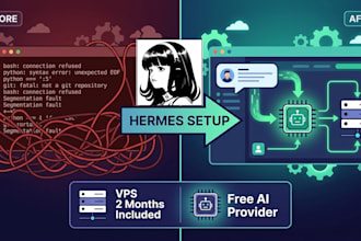 setup hermes ai agent with telegram and free ai on vps