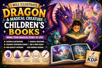 illustrate dragon and magical creature children books