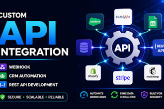 custom API integration, webhook, CRM automation and rest API development