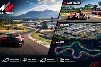 create assetto corsa tracks, kart tracks, circuit and ai lines