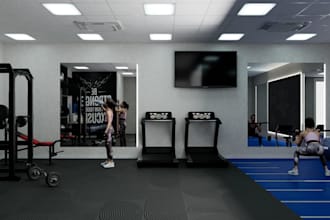 refresh gym interior layout,commercial fitness center, sports club,court design