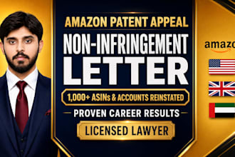 legally appeal amazon patent claims with a non infringement letter as IP lawyer