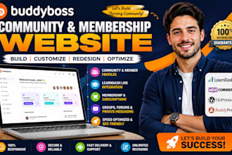 build a buddyboss community and membership website, learndash lms, buddypress