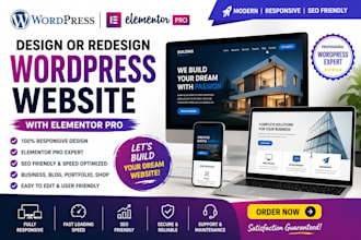design or redesign a responsive wordpress website with elementor