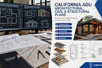 design california adu architectural civil and structural construction plans