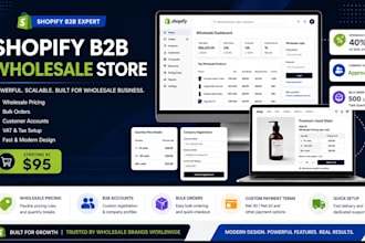 design a shopify b2b wholesale store with wholesale pricing