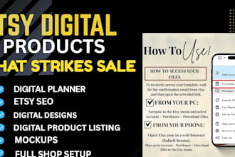 do etsy digital product design etsy digital products etsy shop setup etsy SEO