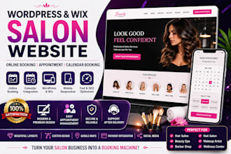 do wordpress, wix salon website, online booking, appointment, calendar booking