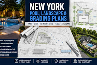 prepare new york pool landscape grading plans patio deck structural wall fence