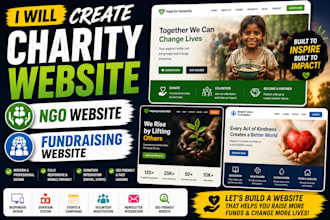 create charity website, ngo website and fundraising website
