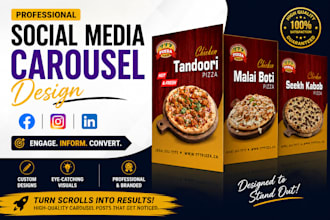 design professional carousel posts for instagram, linkedin and facebook