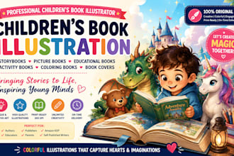 create professional children book illustration storybook kids book illustration
