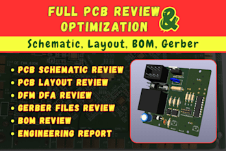 review your pcb schematic, prototype dfm dfa review, kicad custom pcb design