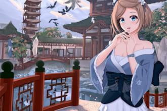 draw an anime illustration, character illustration