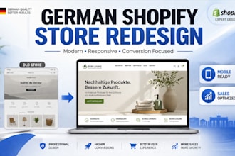 redesign german shopify store into a modern responsive ecommerce website