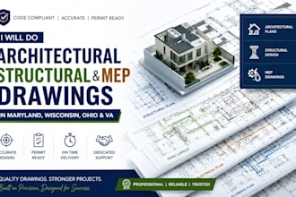 do architectural plan structural and mep drawings in maryland wisconsin ohio VA
