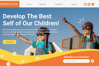 build kindergarten website, childcare website, preschool or daycare website