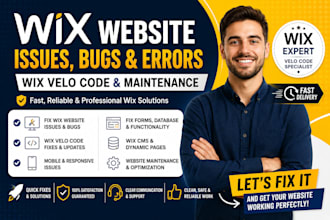 fix wix website issues bug error wix velo code and maintenance