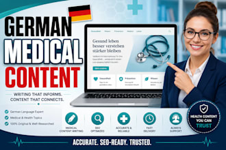 create german healthcare content, medical writing or SEO articles
