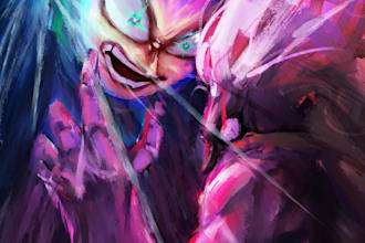 draw anime art, original characters, games, and oc fan art