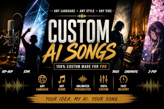 create a full custom ai song with lyrics and music