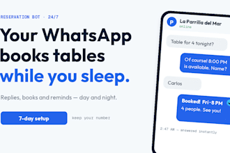 build a whatsapp booking bot for your restaurant