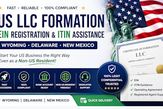 do us wyoming llc formation us llc ein registration itin delaware new mexico llc
