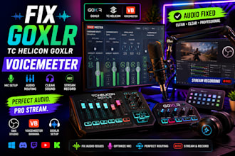 fix goxlr, tc helicon goxlr, rodecaster, voicemeeter, obs audio, stream record