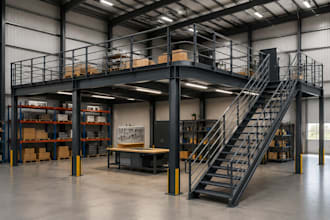 design mezzanine plans, steel framing and calculations