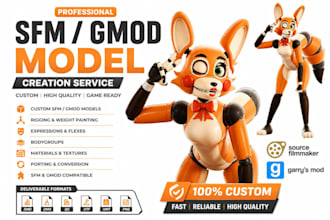 create custom 3d character, sfm character, port to sfm, animation and expression