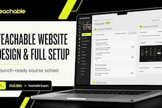 design and fully set up your teachable course website