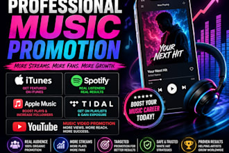 itunes music promotion spotify music promotion apple music tidal music youtube