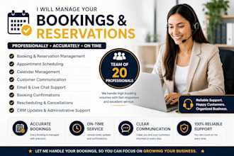 handle customer bookings, reservations, and scheduling