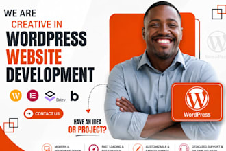 do responsive wordpress website creation with elementor, brizy or bricks builder