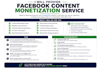provide facebook content monetization service
