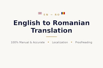 do professional english to romanian translation and copywriting