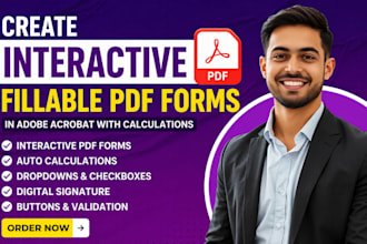 create interactive fillable PDF forms in adobe acrobat with calculations