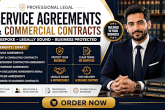 prepare professional service agreement and commercial or business contracts