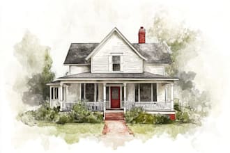 do watercolor house painting
