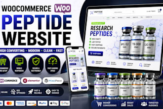 build peptide website, research peptide store and woocommerce website