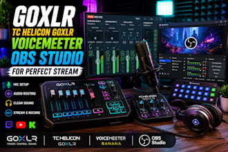setup goxlr, tc helicon goxlr, voicemeeter, obs audio routing for perfect stream